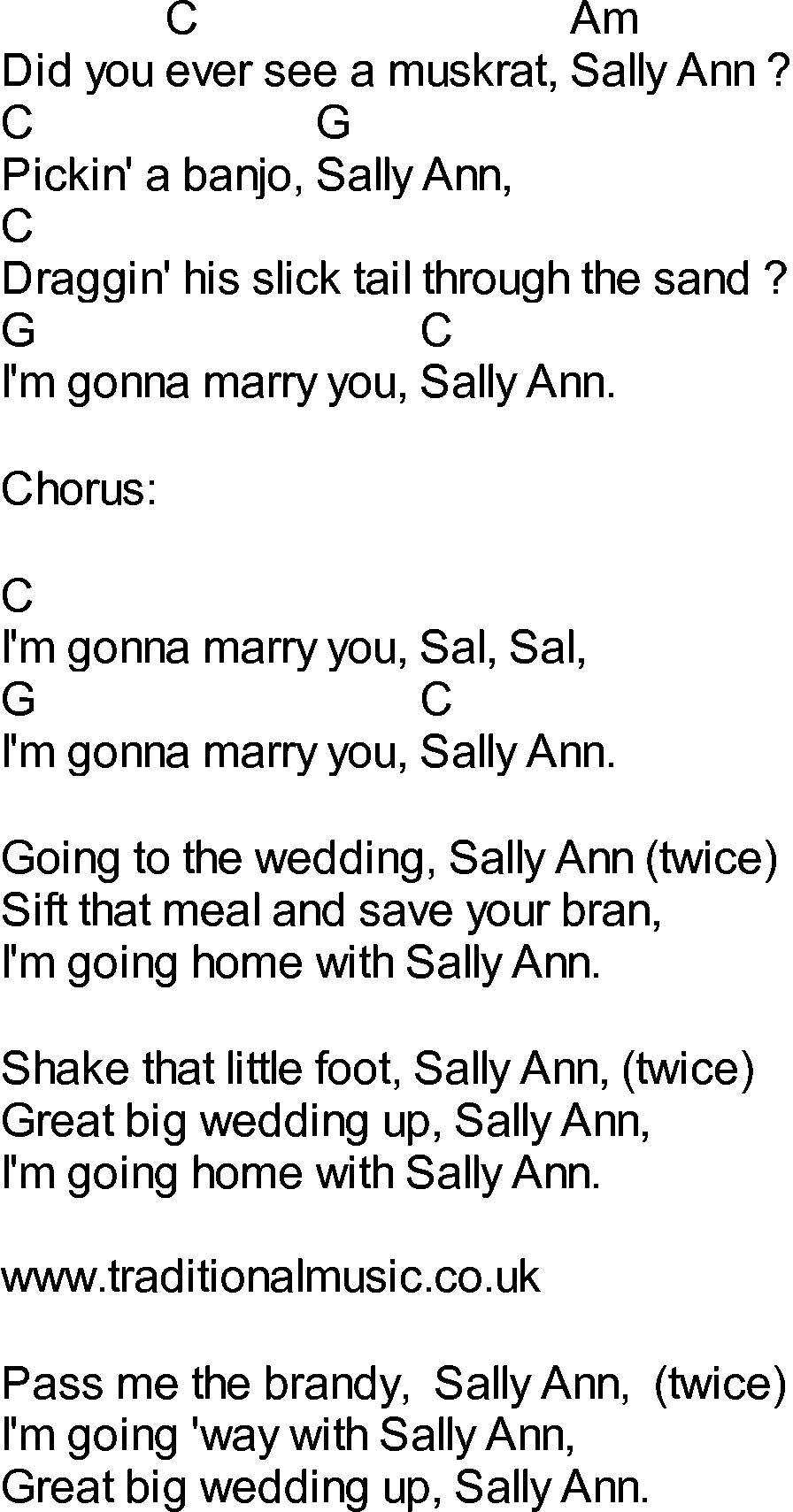 Bluegrass songs with chords - Sally Ann